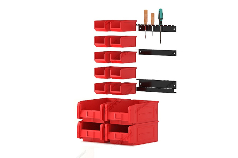 Комплект ящиков и держателей инструмента для шиномонтажного модуля (красный) FERRUM 06.301/1
