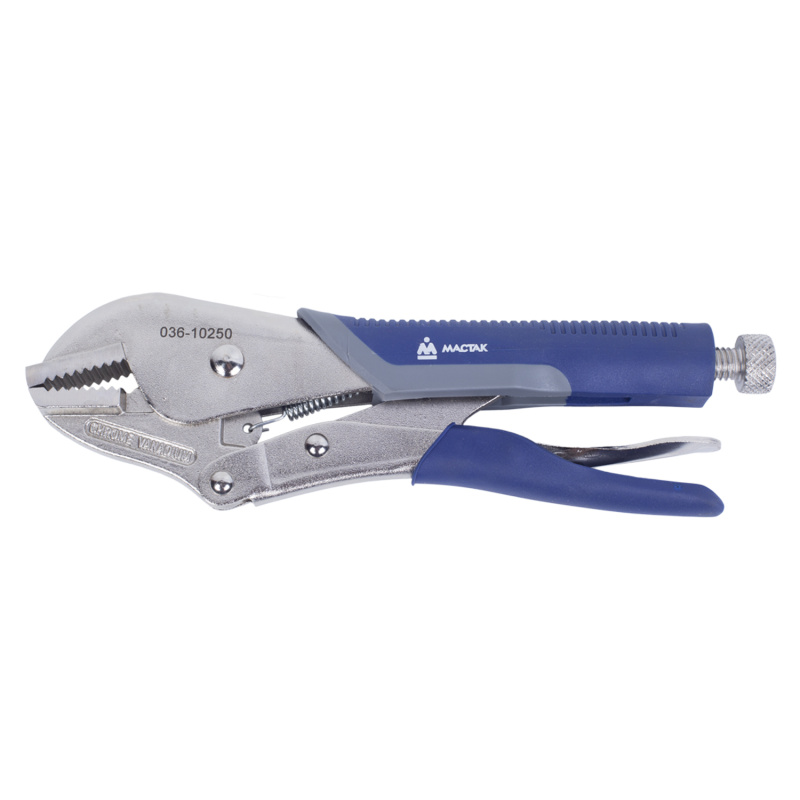 МАСТАК Зажим с фиксатором 250 мм, прямые губки 036-10250H