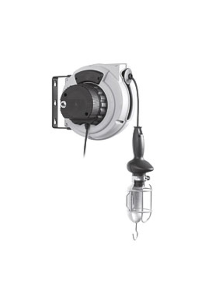 Катушка для кабеля 220 В, 50 Гц с преобразователем и лампой