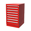 Тумба верстачная, 8 ящиков красный 01.408R-3000